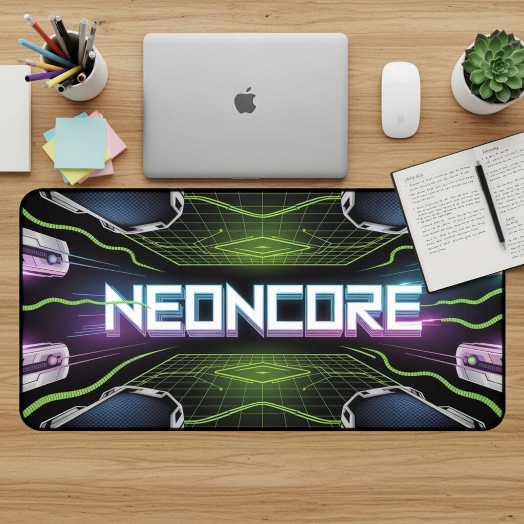 Neoncore Desk Mat, Extended Gaming Mouse Pad, Computer Desk Pad, Large Desk Mat, Gamer Gift, Desk Accessories, Mousepad